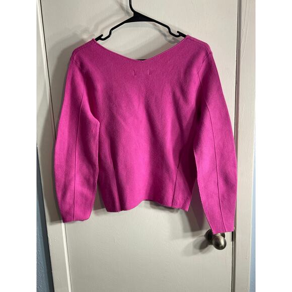Maeve by Anthropologie Sweater XS Hot Pink Lupita Sporty Country Club Preppy - Picture 5 of 9